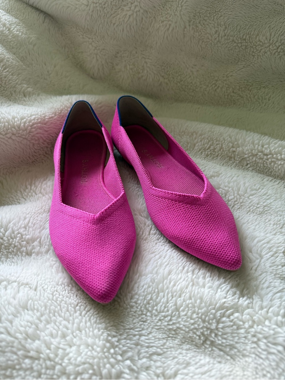 Rothy's Dragonfruit Pink Pointed-Toe Slip-On Flats